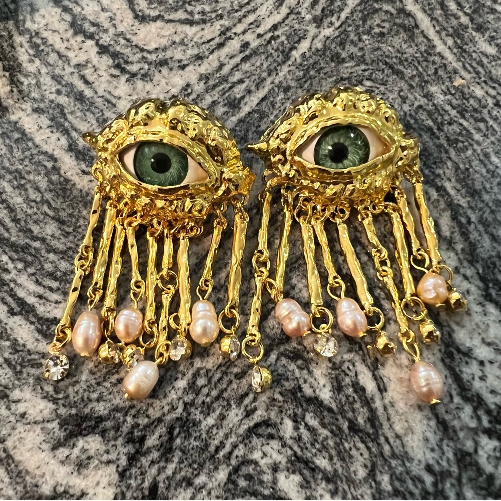 Lovers Eye Victorian Earrings, Women's Vintage Eye Earrings, Baroque-Sty… - Picture 8 of 14